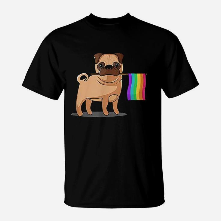 Gay Pride Flag Pug Lgbt Pride T Shirt Seseable