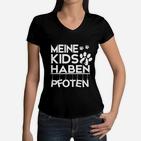 Meine Kinder Haben Pfoten  Frauen T-Shirt mit V-Ausschnitt