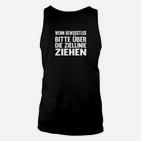 Lustiges Laufshirt Ziellinie für Sportler, Schwarzes Unisex TankTop mit Spruch