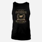 Österreich-Bulgarien Herzschlag Unisex TankTop, Schwarz mit Ländermotiv