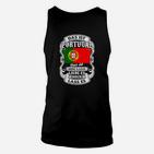 Portugal Flaggen-Unisex TankTop mit Patriotischem Spruch, Schwarz