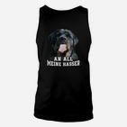 Schwarzes Bulldoggen Unisex TankTop An alle meine Hasser, Humorvolles Outfit