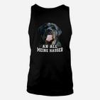 Schwarzes Bulldoggen Unisex TankTop An alle meine Hasser, Humorvolles Outfit