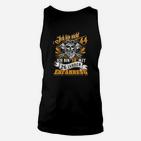 Schwarzes Geburtstags-Unisex TankTop Nicht 44, Lustiger Spruch mit Totenkopf