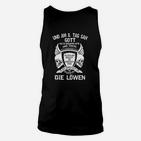 Schwarzes Unisex TankTop für Herren, Löwen-Motiv & Motivationsspruch