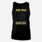 Schwarzes Unisex TankTop Hundemotiv, Lustiger Spruch Aggressionsprobleme