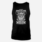 Schwarzes Unisex TankTop mit Löwenmotiv & inspirierendem Spruch