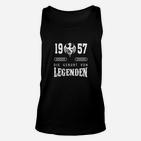 1957 Geburt von Legenden Unisex TankTop, Schwarzes Jubiläums Tee