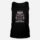 Als Mai Frau Unisex TankTop mit Spruch, Schwarzes Lustiges Unisex TankTop für Damen