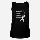 Angler-Humor Unisex TankTop Zum Angeln Geboren, Zur Arbeit Gezwungen, Lustiges Anglerhemd