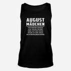 August-Geborene Damen Schwarzes Unisex TankTop mit Spruch