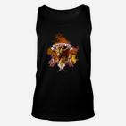 Burning Ink Flammen-Design Unisex TankTop mit Kreuzmuster für Herren