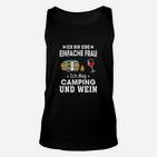 Camping und Wein Unisex TankTop für Frauen, Outdoor Liebhaber Tee