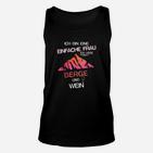 Damen Unisex TankTop Berg- und Weinmotiv, Einfache Frau – Berge & Wein