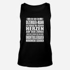 Dezember-Mann Unisex TankTop mit Spruch, Herz auf der Zunge Geburtstags-Unisex TankTop