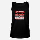 Gamer Unisex TankTop Lustiger Spruch, 5 Minuten werden zu 5 Stunden - Schwarz