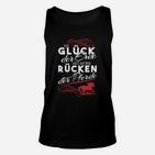 Glück der Erde Pferdeliebhaber Unisex TankTop, Schwarze Reiter Spruch Tee