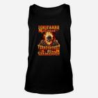 Herren Totenkopf Unisex TankTop Schwarz, Feuriger Schriftzug Design