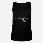 Herren Unisex TankTop EKG Motorrad-Design, Biker Herzschlag Tee