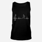 Herren Unisex TankTop Musikalischer Herzschlag, Schwarz Design Tee