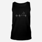 Herzschlag Yoga Motiv Unisex TankTop für Herren in Schwarz, Yoga-Begeisterte