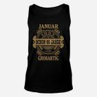 Januar 60. Geburtstag Unisex TankTop, Vintage Design Jubiläumsfeier Schwarz