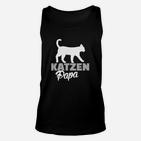 Katzen Papa Schwarzes Unisex TankTop mit Silhouette-Design, Tee für Katzenliebhaber