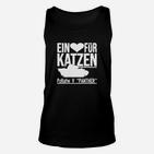 Katzenliebe & Panzer Design Schwarzes Herren Unisex TankTop