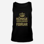 Könige Geboren im Februar Unisex TankTop mit Krone, Schwarz