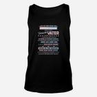 Liebevoller Vater Spruch Schwarzes Unisex TankTop, Perfekt für Vatertag