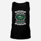 Lustiges BayWa Mitarbeiter Unisex TankTop mit Arbeitshumor Spruch, Schwarz