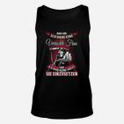 Lustiges Herren Unisex TankTop Verrückte Frau Spruch, Schwarzes Freizeitshirt