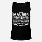 Lustiges Maurer Unisex TankTop Ich bin Maurer: Fahrrad in Flammen, Witziges Design