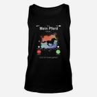 Lustiges Reiter Unisex TankTop Mein Pferd ruft, Bunte Pferde-Silhouette