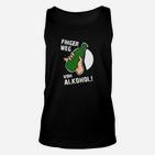 Lustiges Schwarzes Unisex TankTop Finger Weg Vom Alkohol für Partys