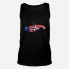 Norwegischer Flaggenfisch Schwarzes Unisex TankTop, Spezielles Design Tee