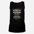 November-Geburtstagsfrau Unisex TankTop mit Stolz-Spruch, Sternzeichen Skorpion