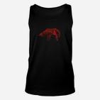 Pixel-Art Dinosaurier Unisex TankTop für Herren, Rotes Retro-Design