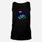 Retro Schriftzug Schwarzes Unisex TankTop, Buntes Vintage Design