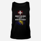 Schwarz Unisex TankTop: Schweiz-Bosnien Wurzeln Design, Einzigartig