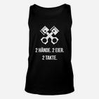 Schwarzes Herren Unisex TankTop 2 Hände, 2 Eier, 2 Takte – Motorrad Design