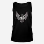 Schwarzes Herren Unisex TankTop mit Adler und Granaten Design, Militärstil Mode