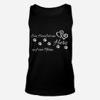 Schwarzes Hundeliebhaber Unisex TankTop mit Herz-Pfoten-Design, Geschenk für Hundefreunde