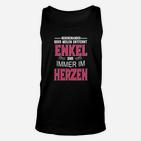 Schwarzes Unisex TankTop Enkel im Herzen Spruch für Großeltern