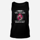 Schwarzes Unisex TankTop Ich bin wer ich bin, Selbstbewusster Spruch, Comic-Figur