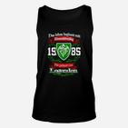 Schwarzes Unisex TankTop Jahrgang 1985 Legenden Design, Retro Look