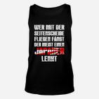 Schwarzes Unisex TankTop Japser Lenker mit Seitenfenster-Spruch & Japanflagge