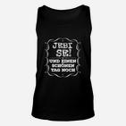 Schwarzes Unisex TankTop Jebi Se! Und einen schönen Tag noch, Lustiges Spruch-Unisex TankTop