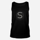 Schwarzes Unisex TankTop Kreisdesign mit S-Motiv, Unisex Grafikshirt