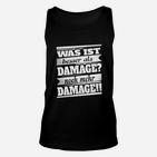 Schwarzes Unisex TankTop Mehr DAMAGE Aufdruck, Lustiges Gamer Tee